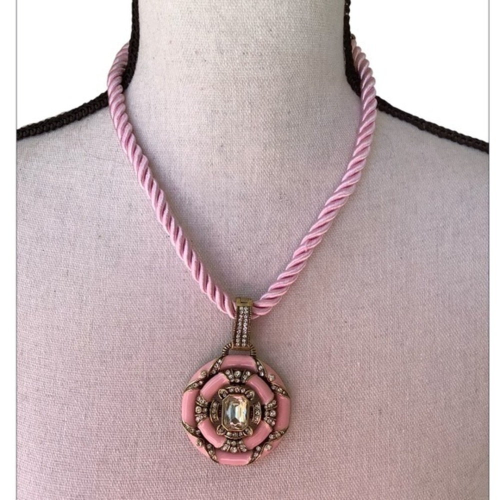 Heidi Daus Swarovski Crystal & Enamel Cord Enhancer Deco Necklace